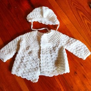 Hand knit Christening set